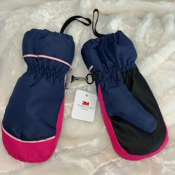 3M thinsulate children’s mittens size 4.5 navy and pink NWT - Picture 3 of 7